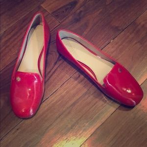 Tory Burch Red Patent Smoking Slipper